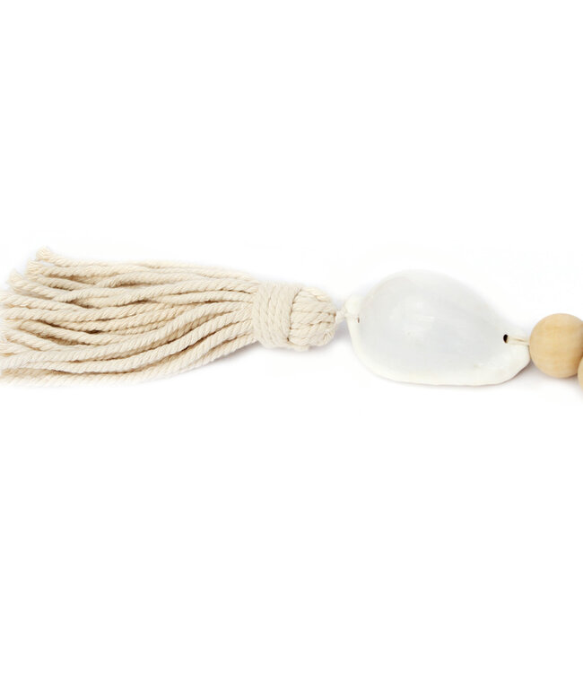 Bazar Bizar Decoratie- Halsketting | Kubu | Naturel Wit