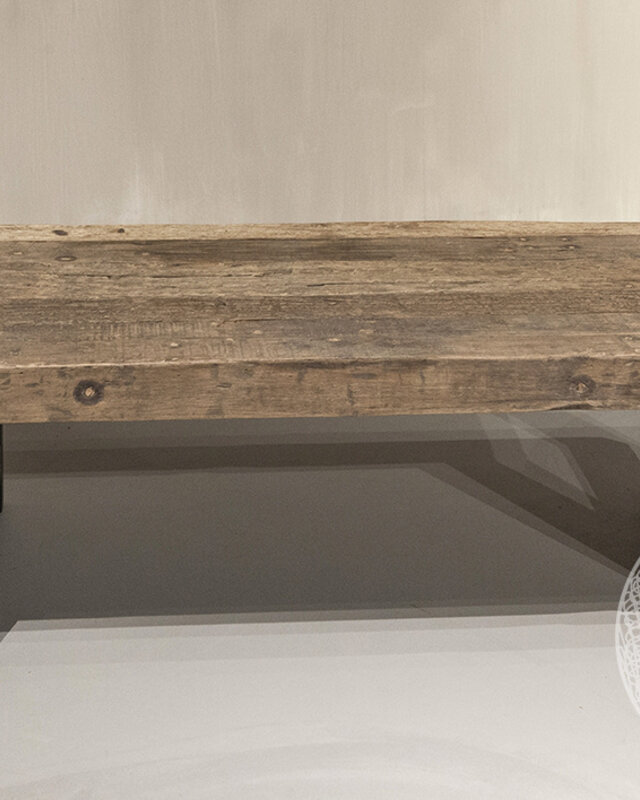 Be-Uniq Robuuste Oud Houten Salontafel | 120 cm