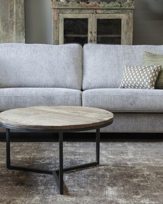 Be-Uniq Salontafel Oud Rustiek Hout | Dirk Large | H40 x D75 cm