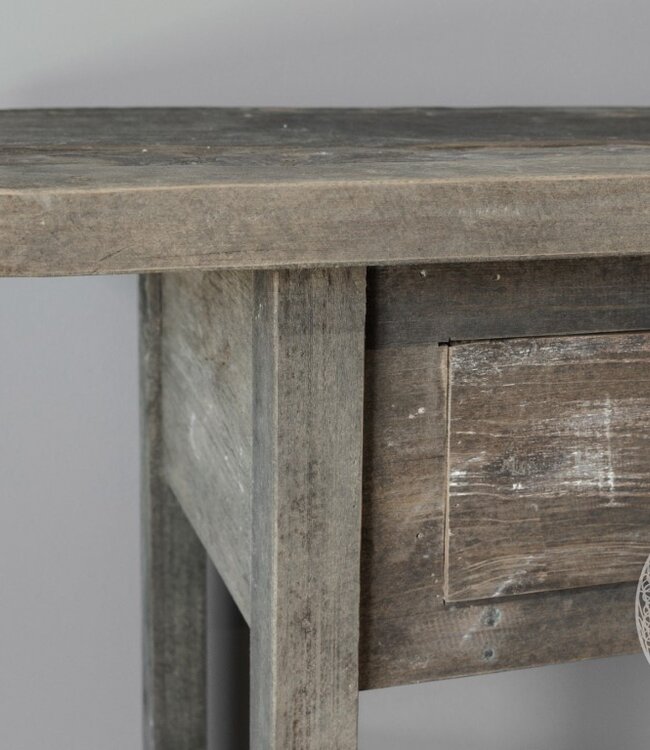 Be-Uniq Wandtafel Oud Verweerd Hout | H80 x B160 x D45 cm