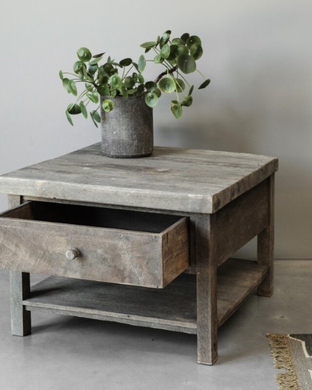Be-Uniq Bijzettafel Samar | Met Lade | H50 x B70 x D70 cm
