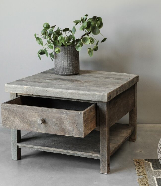 Be-Uniq Bijzettafel Samar | Met Lade | H50 x B70 x D70 cm