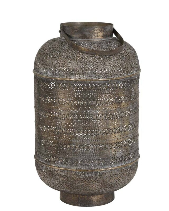 Light&Living Lantaarn Kadapa | Bruin Goud Met Glas | Ø37,5x62 cm