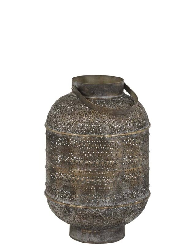 Light&Living Lantaarn Kadapa | Bruin Goud Met Glas | Ø31x45,5 cm
