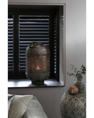 Light&Living Lantaarn Kadapa | Bruin Goud Met Glas | Ø31x45,5 cm