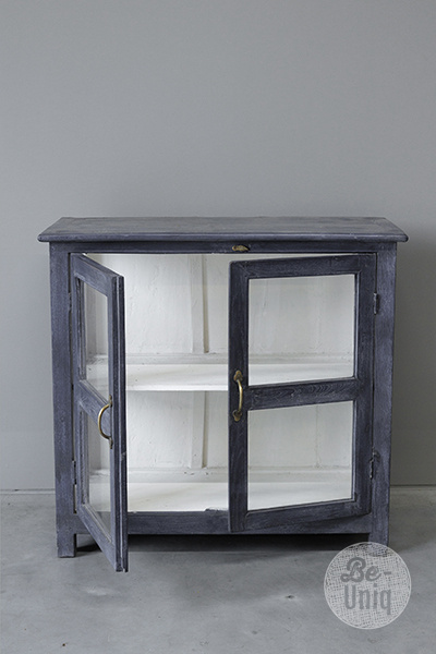 Be-Uniq Origineel Oud Vitrinekastje | India | H71 x B76 x D34 cm