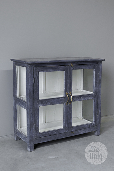 Be-Uniq Origineel Oud Vitrinekastje | India | H71 x B76 x D34 cm
