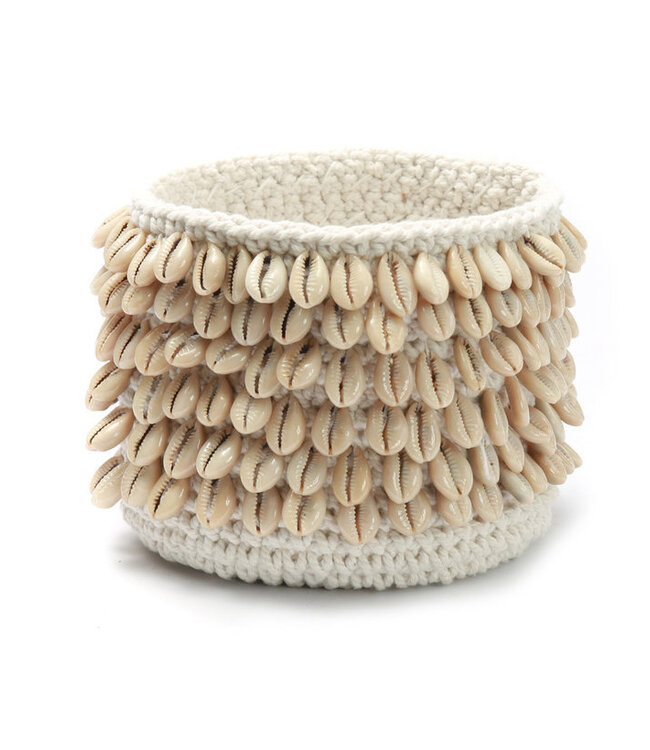 Bazar Bizar Plantenhouder | Cowrie Macrame| Naturel | 2 Maten