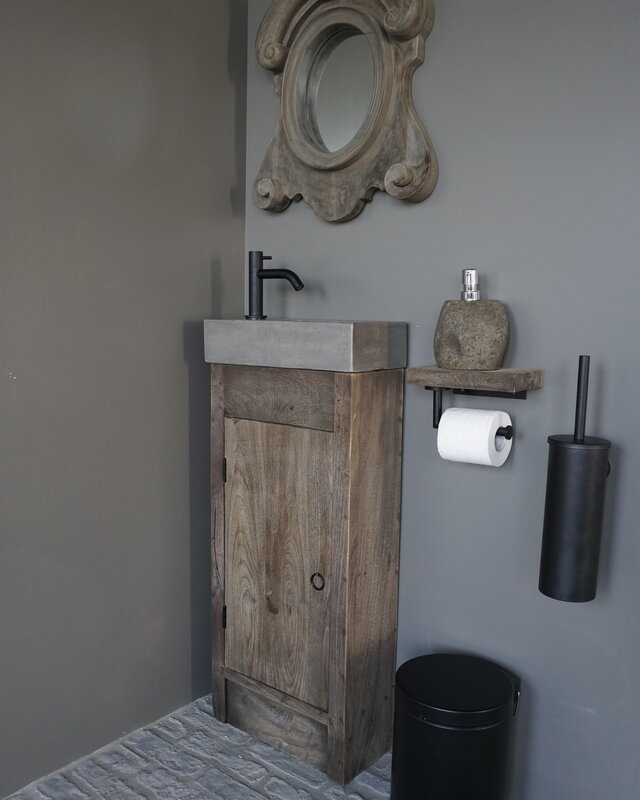 Rene Houtman Gerjan Toiletmeubel Vergrijsd 1-Deur Links