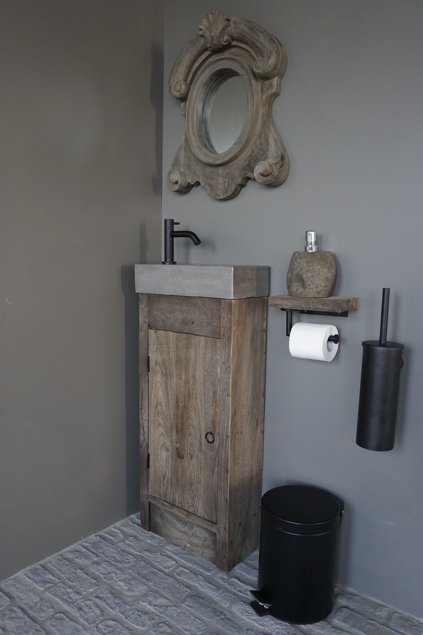 Rene Houtman Gerjan Toiletmeubel Vergrijsd 1-Deur Links