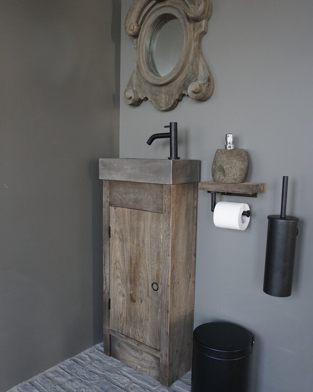 Rene Houtman Gerjan Toiletmeubel Vergrijsd 1-Deur Links
