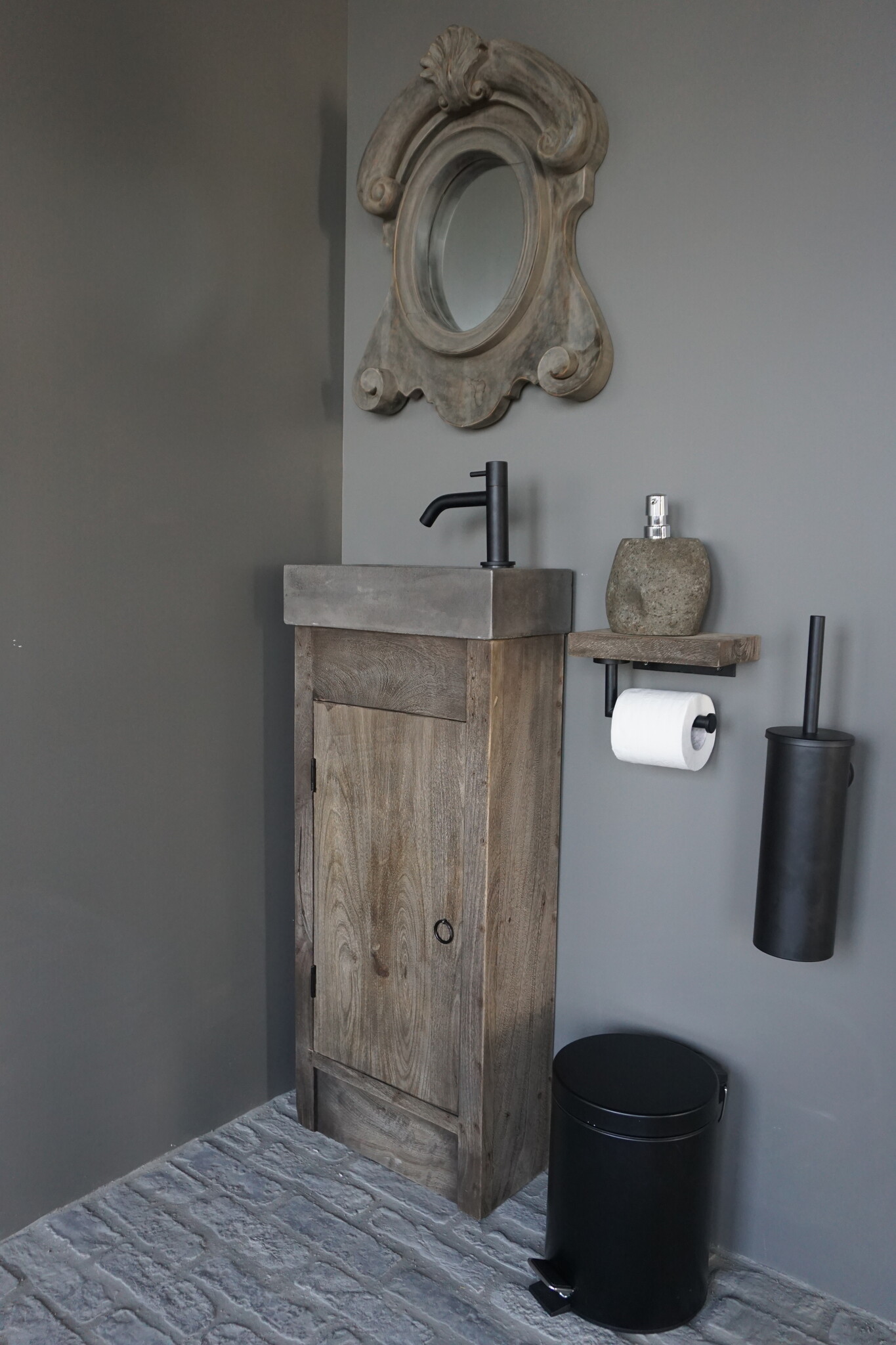 Rene Houtman Gerjan Toiletmeubel Vergrijsd 1-Deur Links