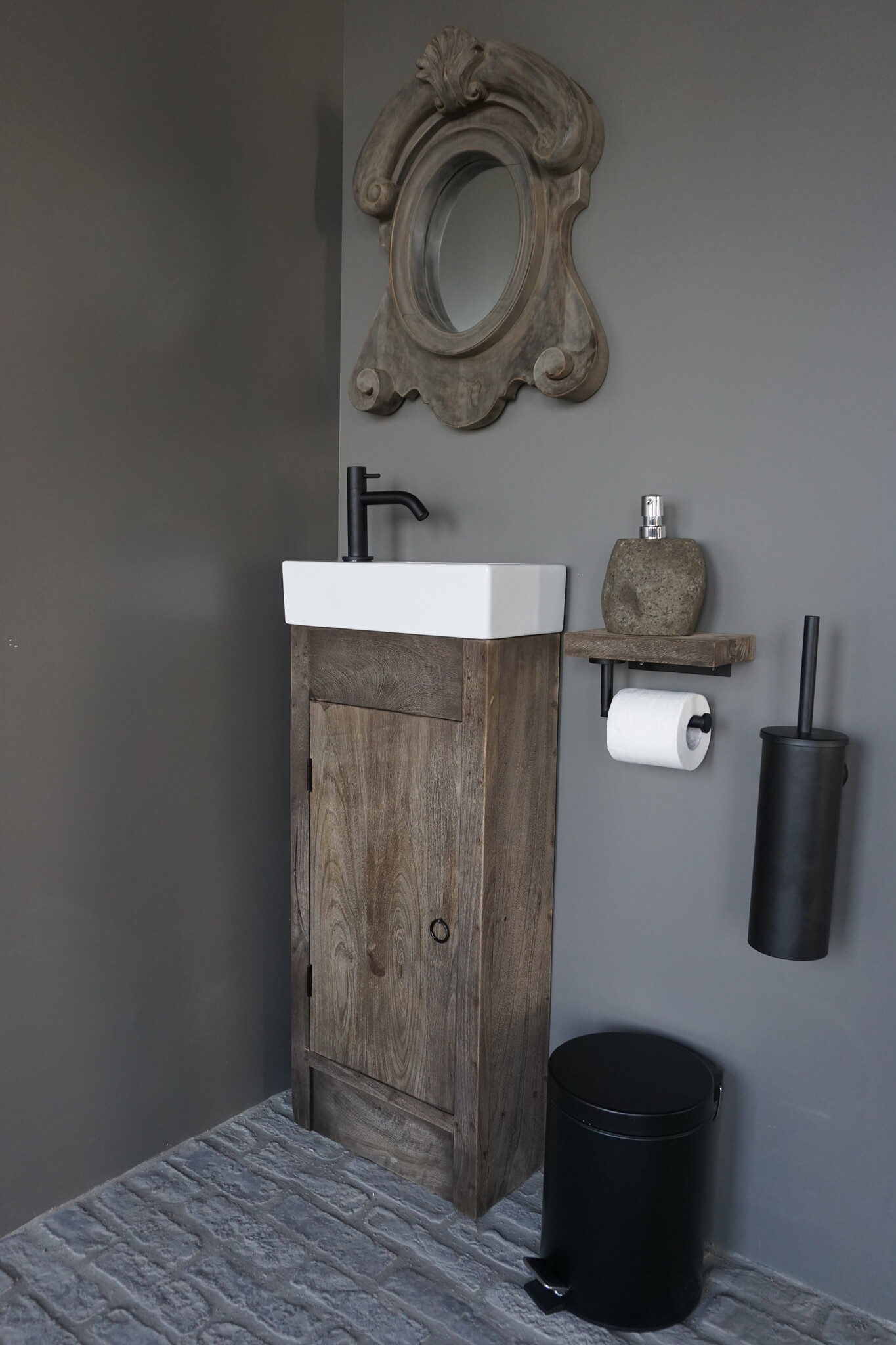 Rene Houtman Gerjan Toiletmeubel Vergrijsd 1-Deur Links