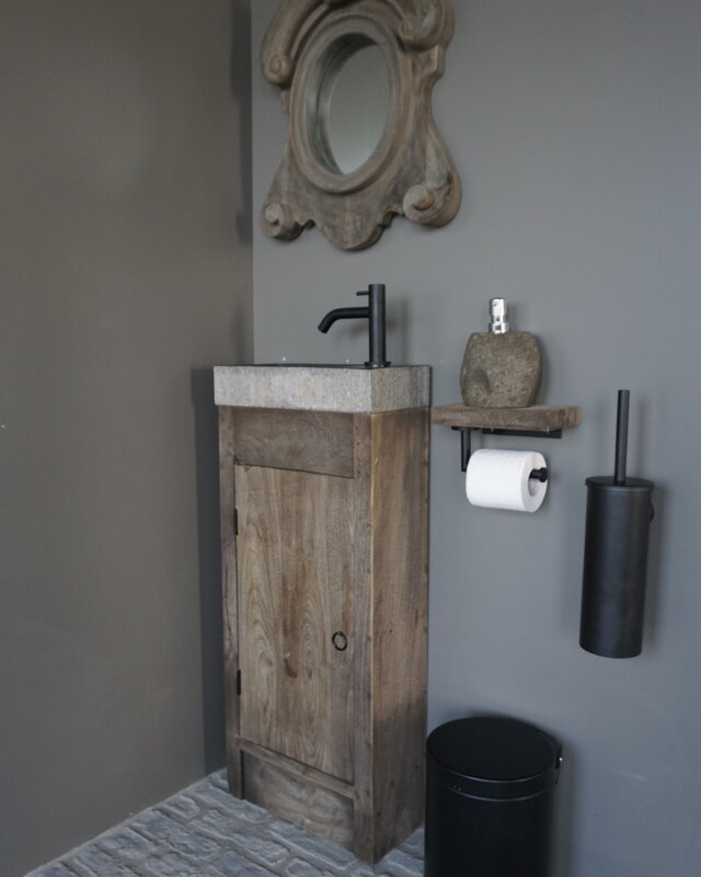 Rene Houtman Gerjan Toiletmeubel Vergrijsd 1-Deur Links