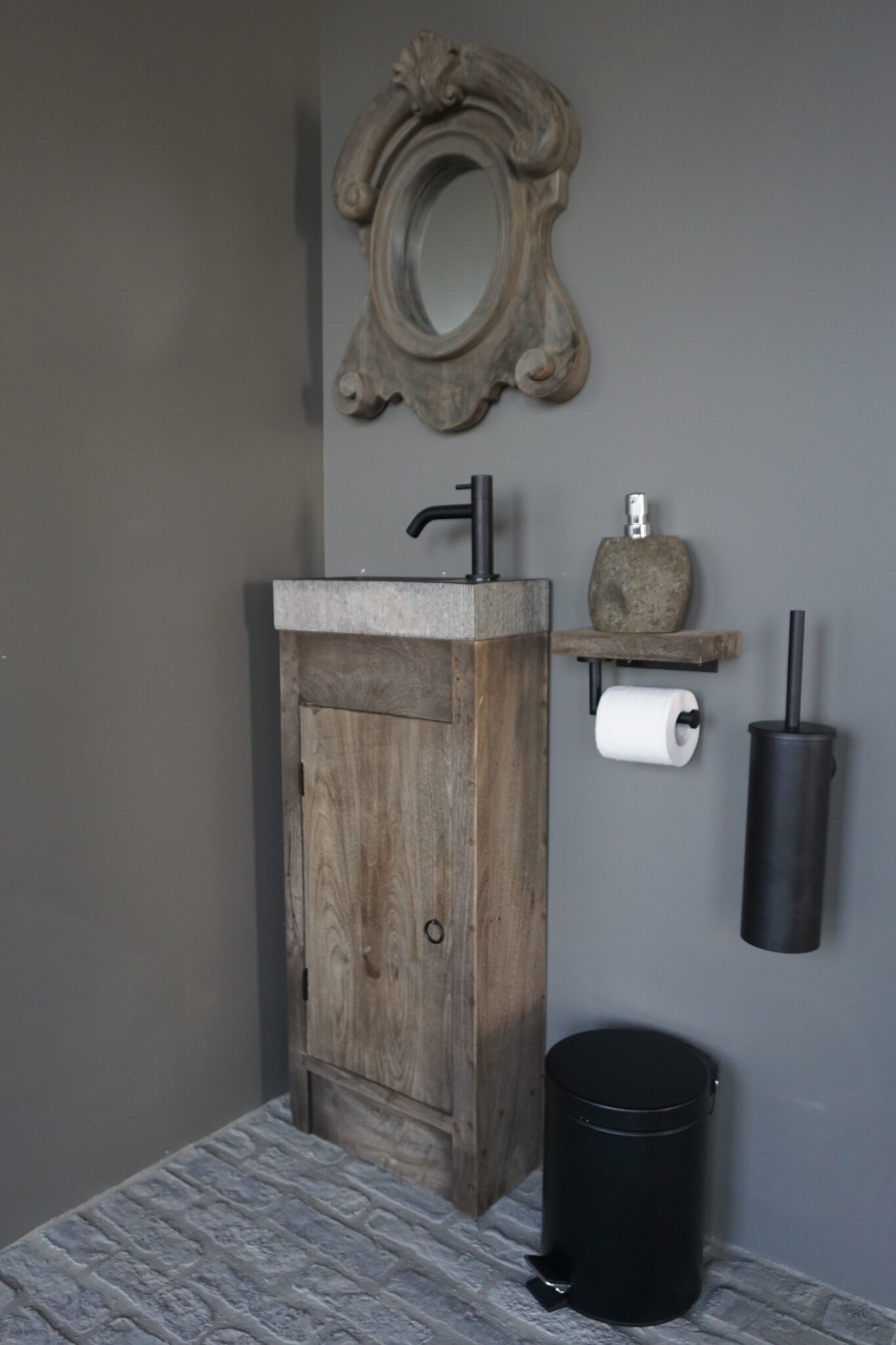 Rene Houtman Gerjan Toiletmeubel Vergrijsd 1-Deur Links
