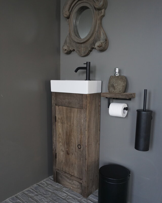Rene Houtman Gerjan Toiletmeubel Vergrijsd 1-Deur Links