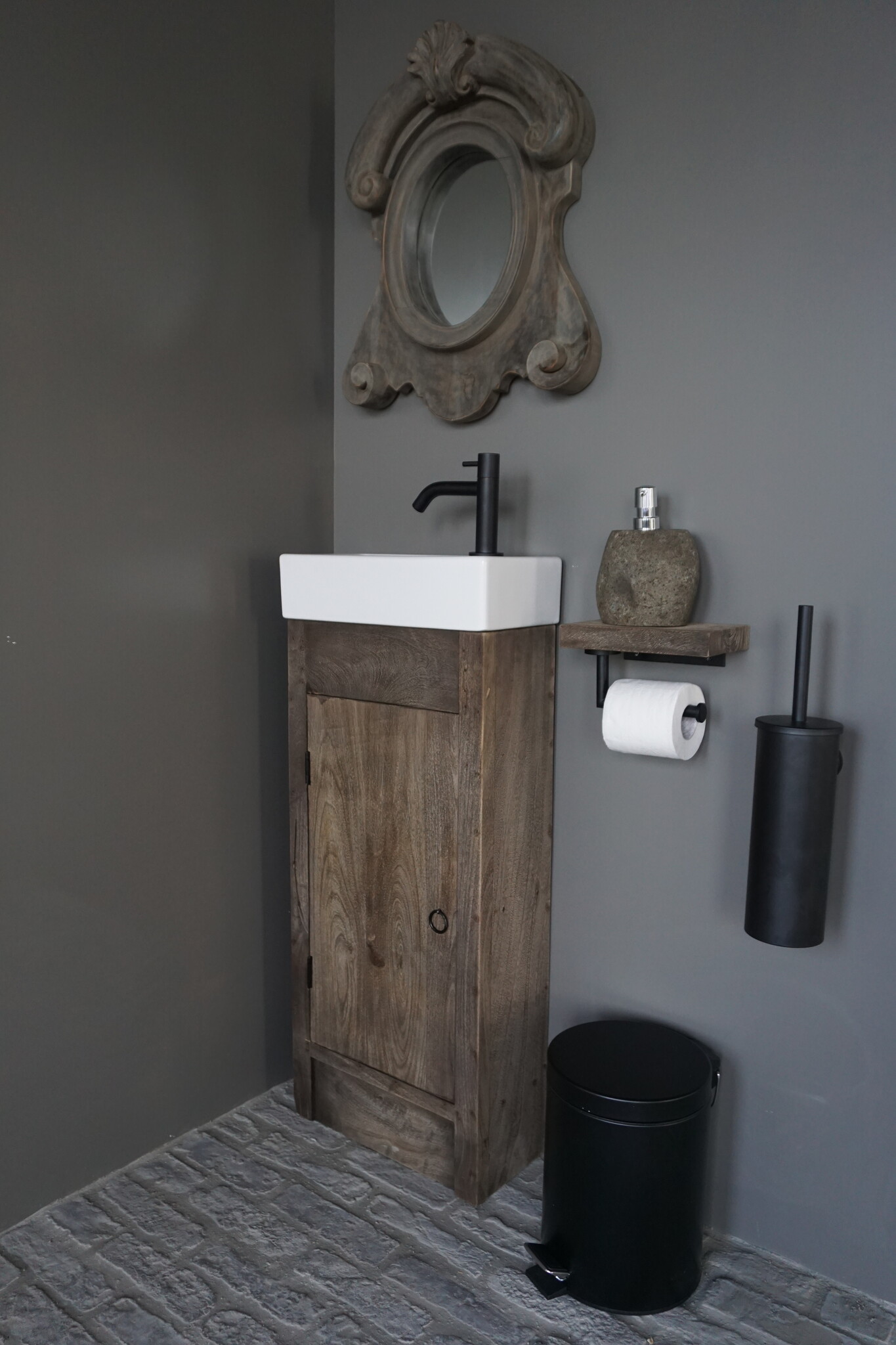 Rene Houtman Gerjan Toiletmeubel Vergrijsd 1-Deur Links