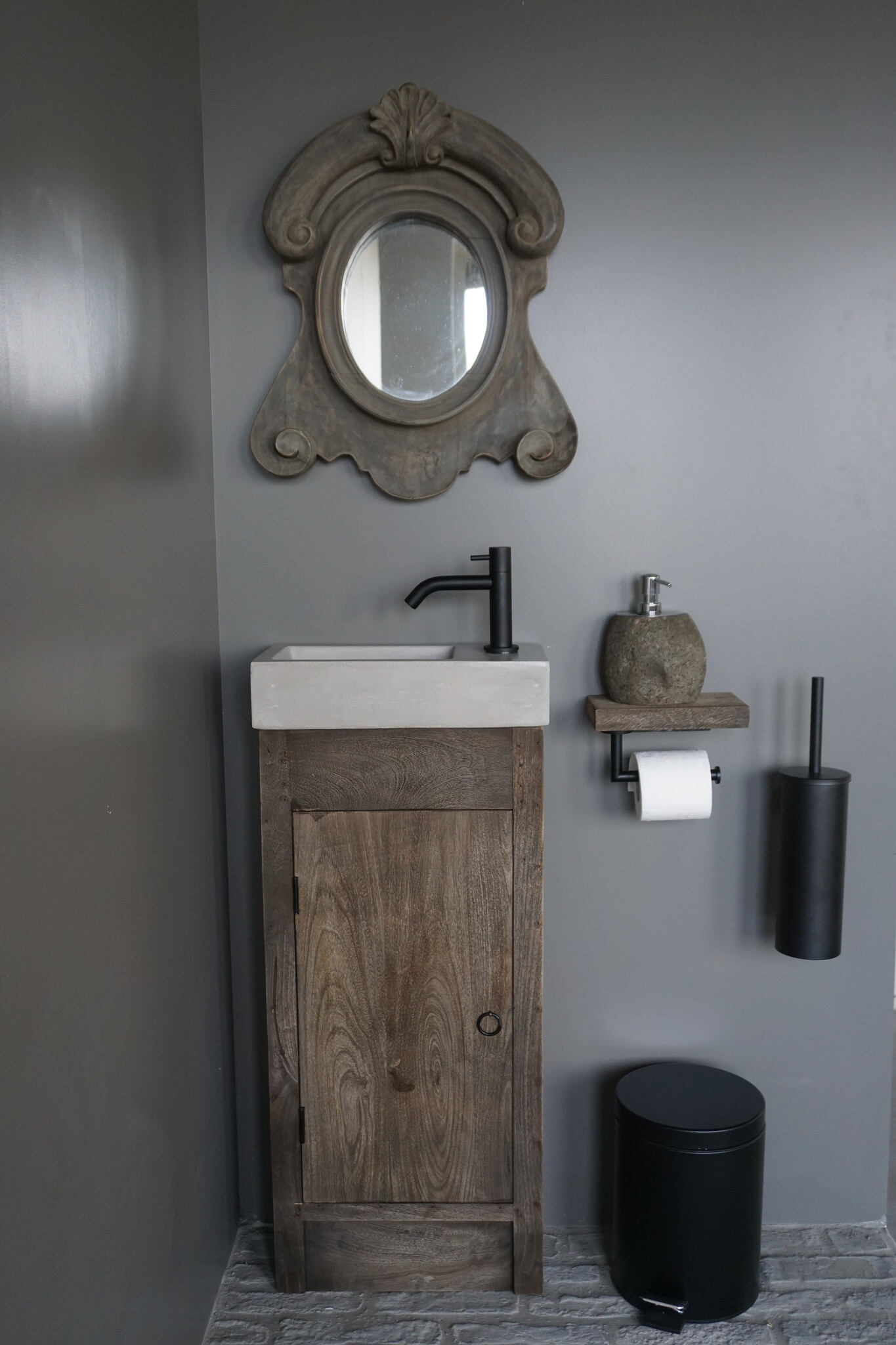 Rene Houtman Gerjan Toiletmeubel Vergrijsd 1-Deur Links