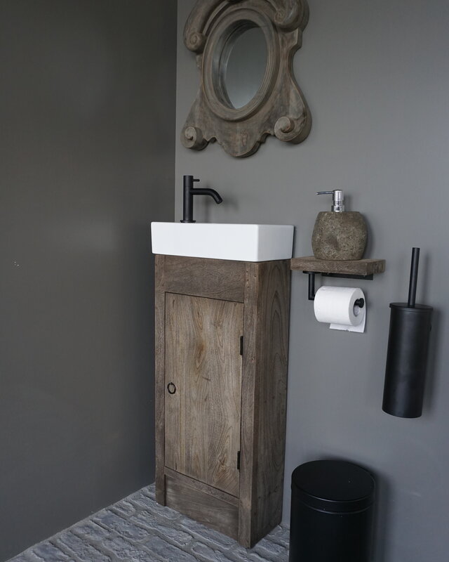 Rene Houtman Gerjan Toiletmeubel Vergrijsd 1-Deur Rechts