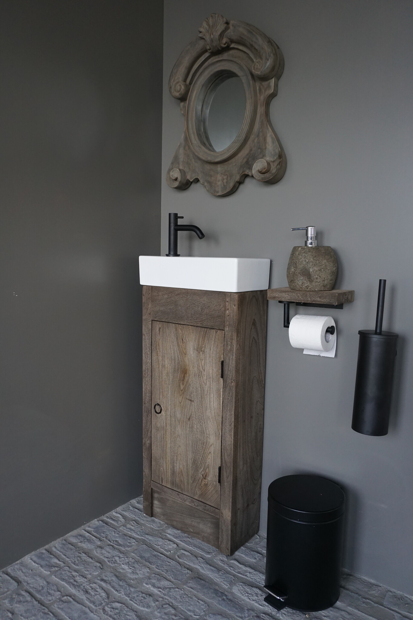 Rene Houtman Gerjan Toiletmeubel Vergrijsd 1-Deur Rechts