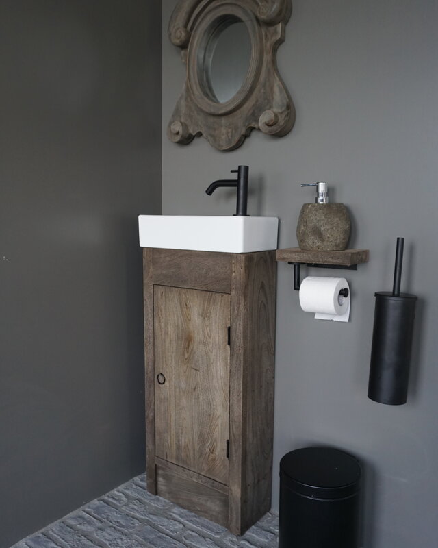 Rene Houtman Gerjan Toiletmeubel Vergrijsd 1-Deur Rechts