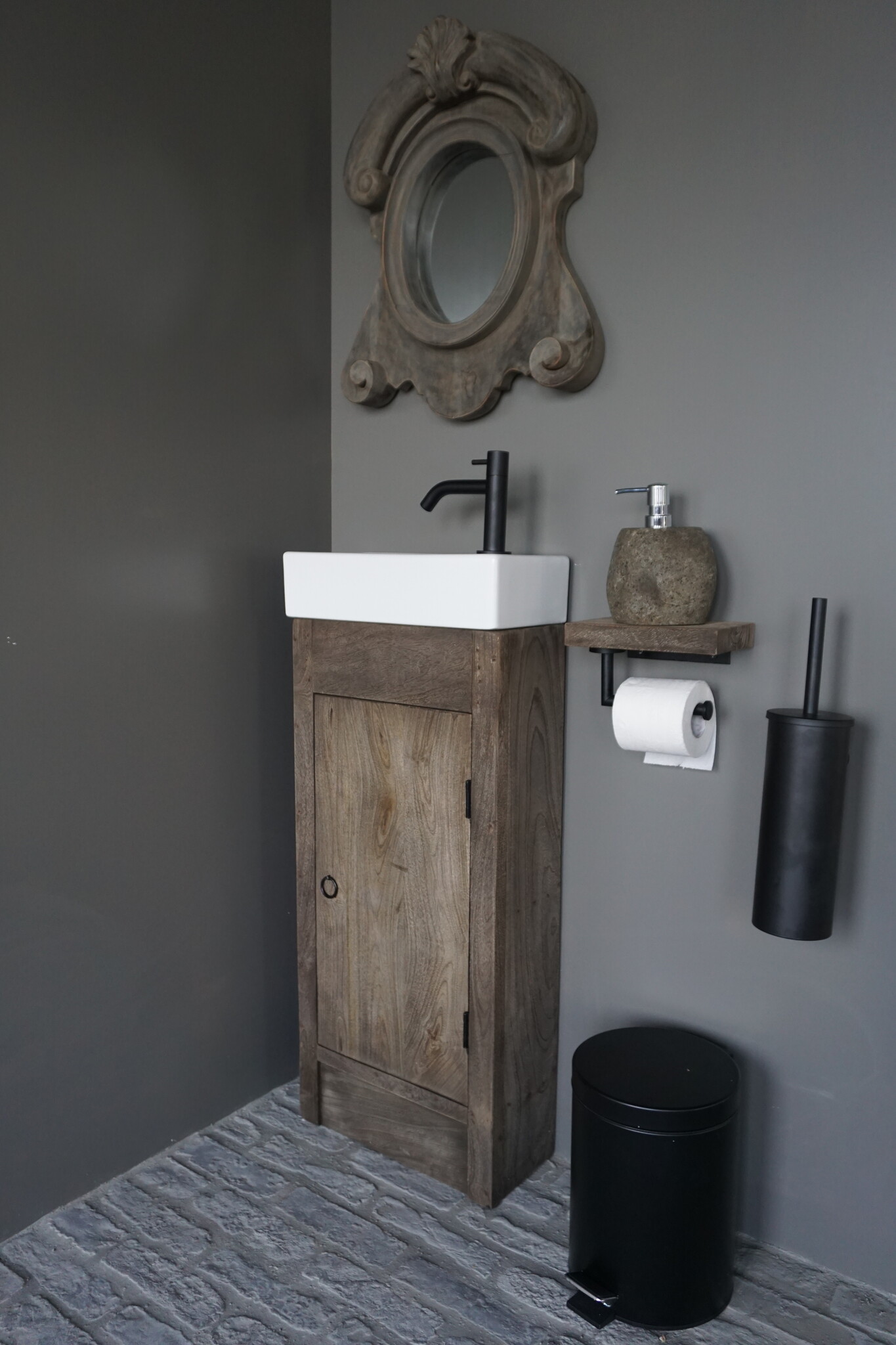 Rene Houtman Gerjan Toiletmeubel Vergrijsd 1-Deur Rechts