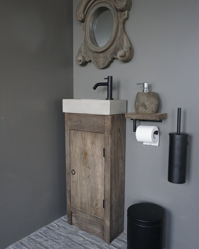 Rene Houtman Gerjan Toiletmeubel Vergrijsd 1-Deur Rechts