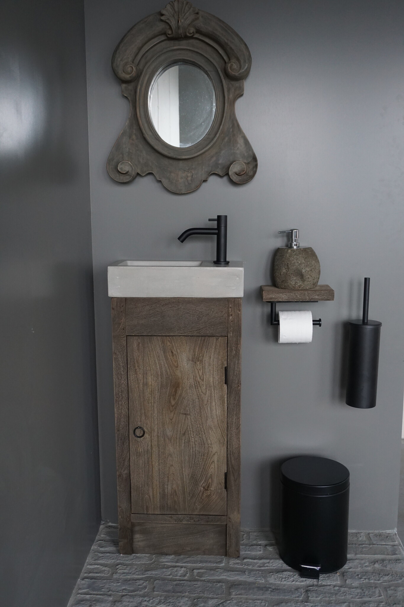 Rene Houtman Gerjan Toiletmeubel Vergrijsd 1-Deur Rechts