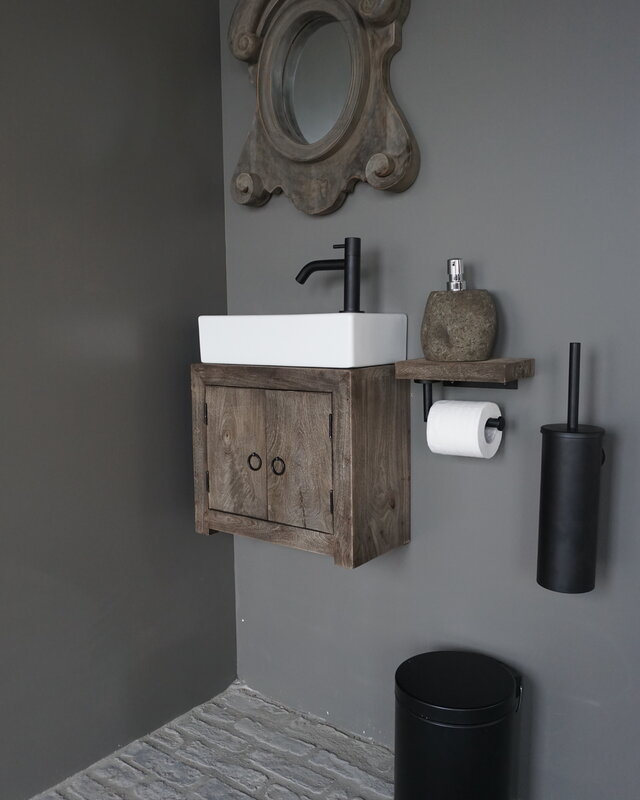 Rene Houtman Gerda Zwevend Houten Toiletmeubel - Kies Fontein