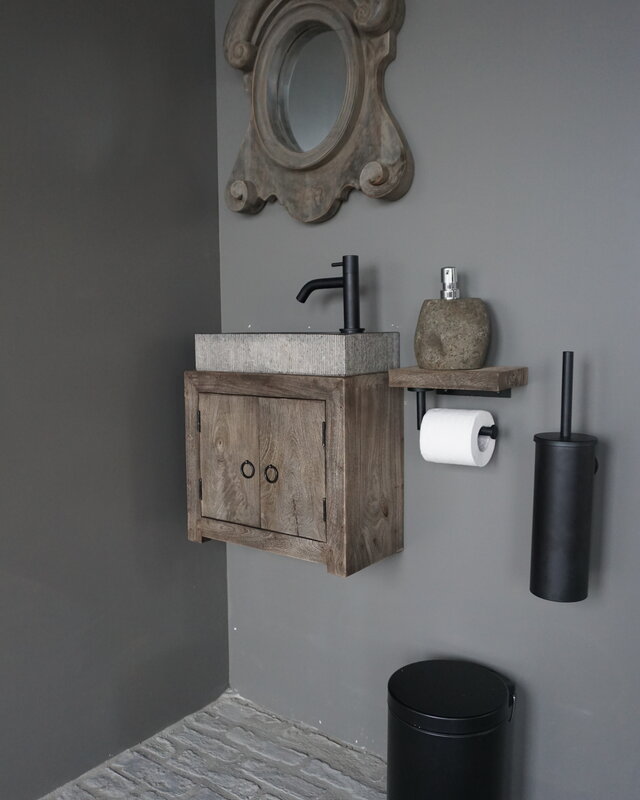 Rene Houtman Gerda Zwevend Houten Toiletmeubel - Kies Fontein