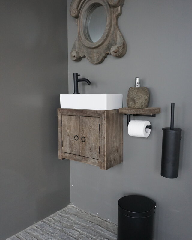 Rene Houtman Gerda Zwevend Houten Toiletmeubel - Kies Fontein