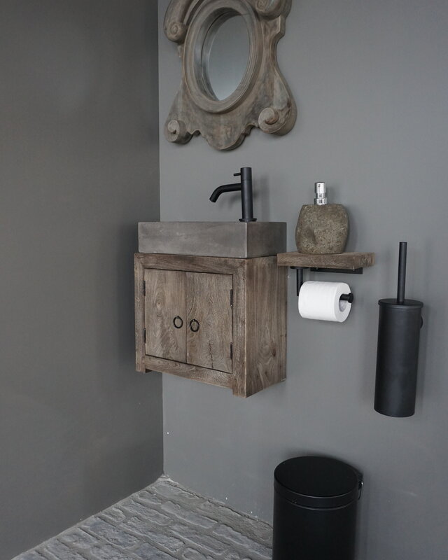 Rene Houtman Gerda Zwevend Houten Toiletmeubel - Kies Fontein
