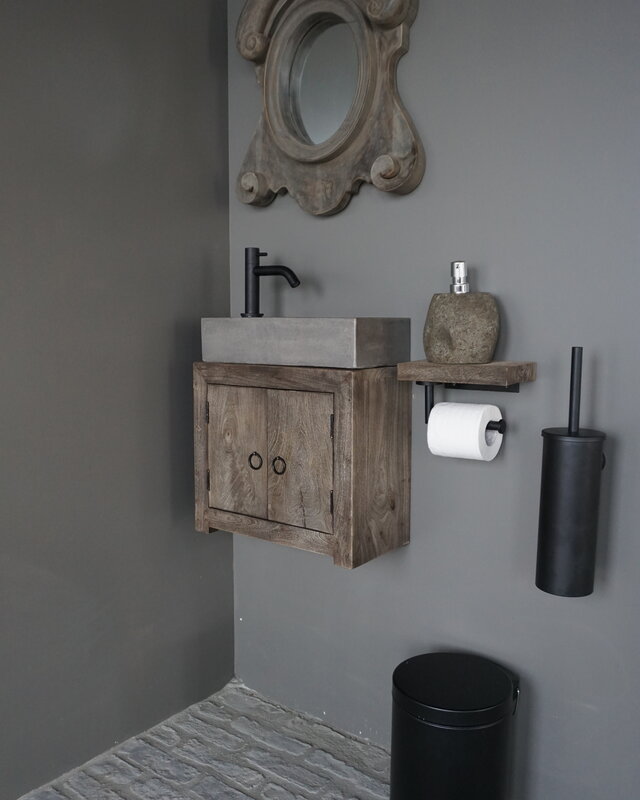 Rene Houtman Gerda Zwevend Houten Toiletmeubel - Kies Fontein