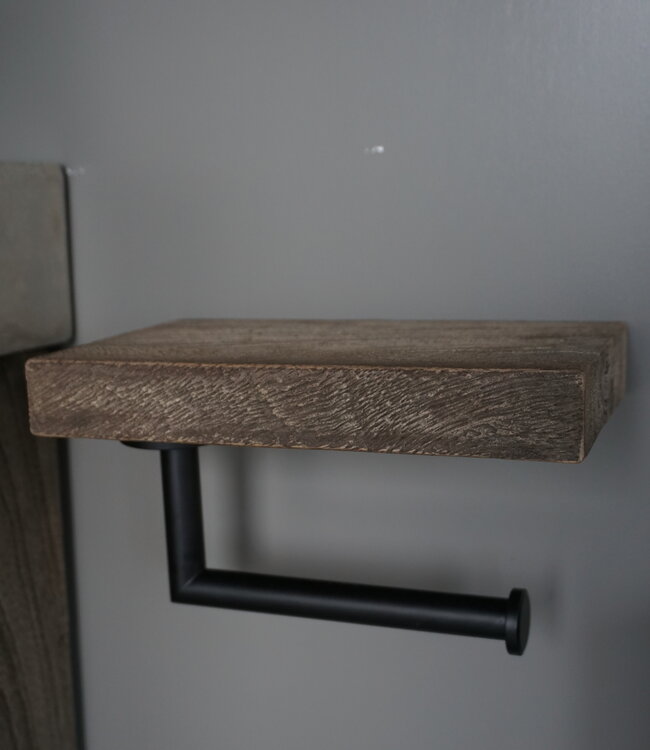 Rene Houtman Toiletrolhouder Hout Giel Grey 20x13 cm