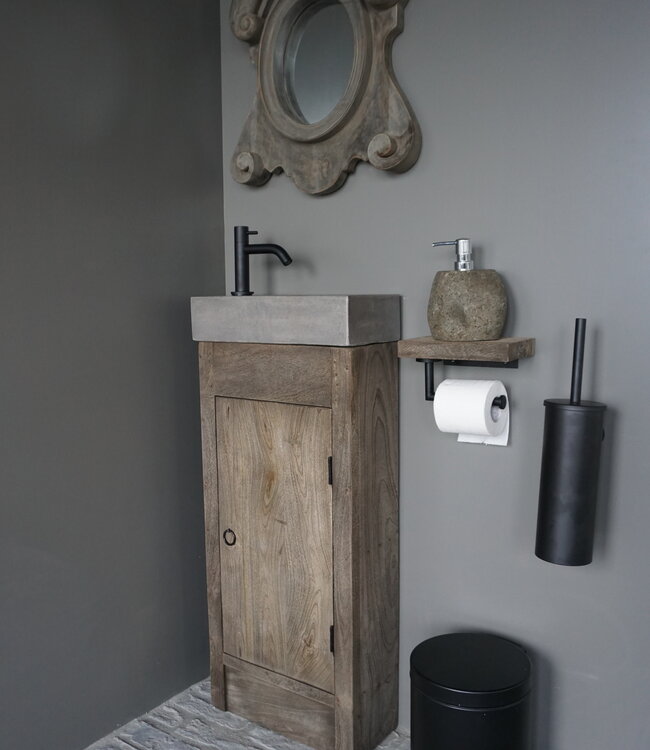 Rene Houtman Toiletrolhouder Hout Giel Grey 20x13 cm