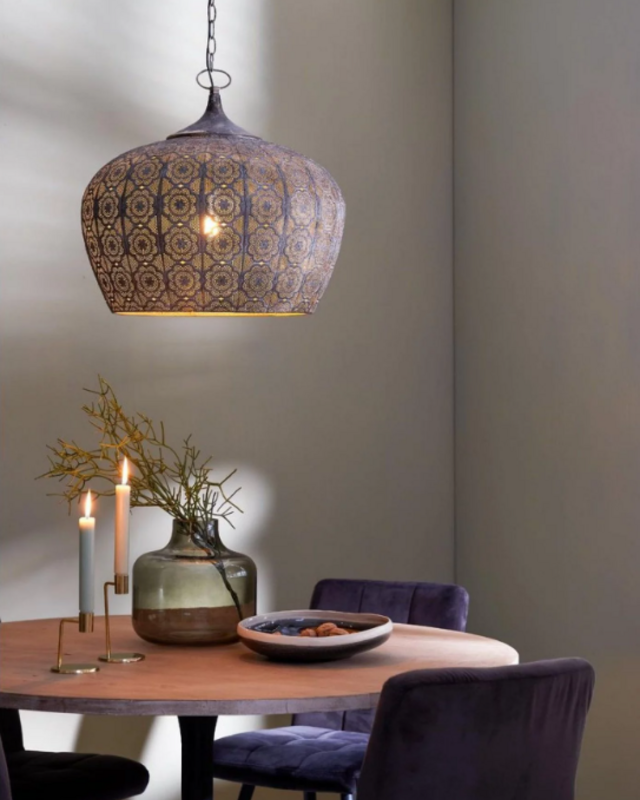 Light&Living Oosterse Hanglamp Emine Bruin/Goud