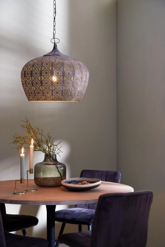 Light&Living Oosterse Hanglamp Emine Bruin/Goud