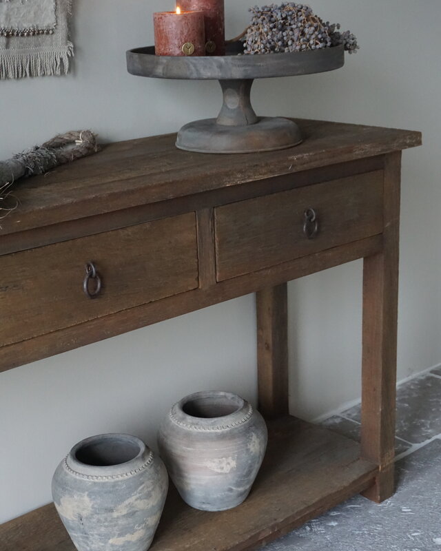 Rene Houtman Sidetable | Oud Hout | 3 Lades | H90,5 x B175 x D45 cm