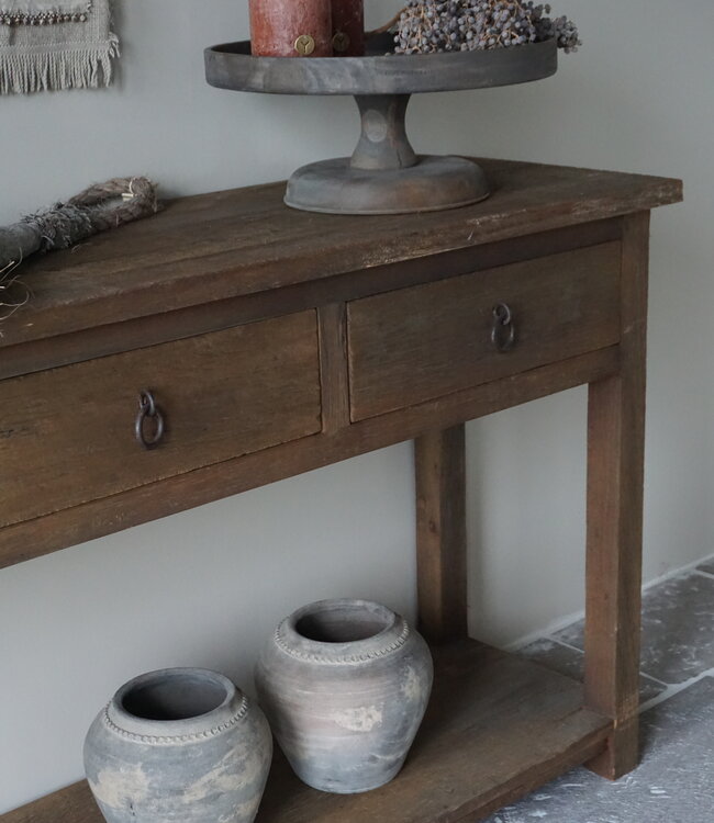 Rene Houtman Sidetable | Oud Hout | 3 Lades | H90,5 x B175 x D45 cm