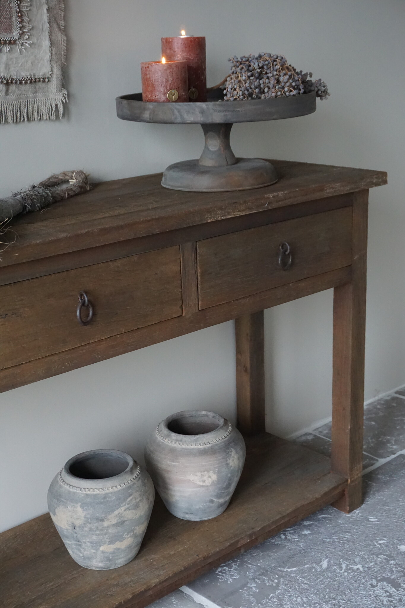 Rene Houtman Sidetable | Oud Hout | 3 Lades | H90,5 x B175 x D45 cm