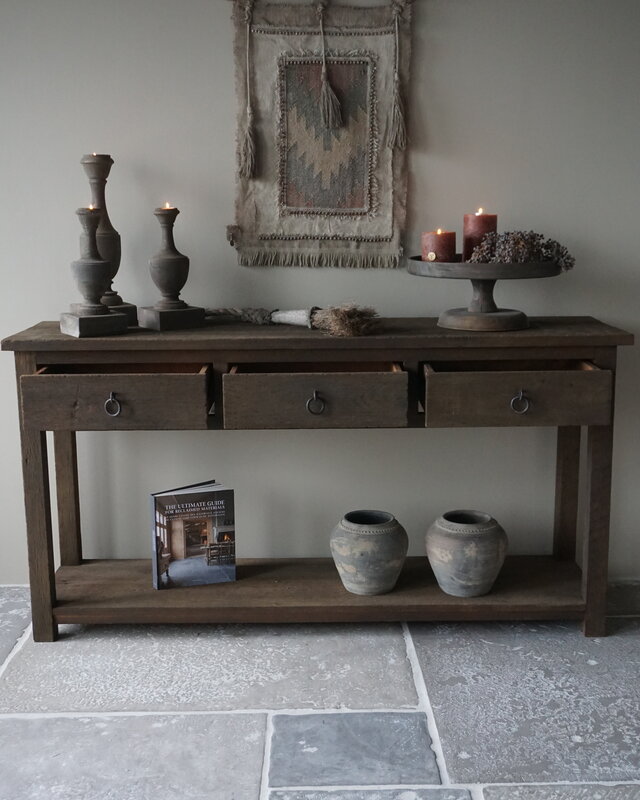 Rene Houtman Sidetable | Oud Hout | 3 Lades | H90,5 x B175 x D45 cm