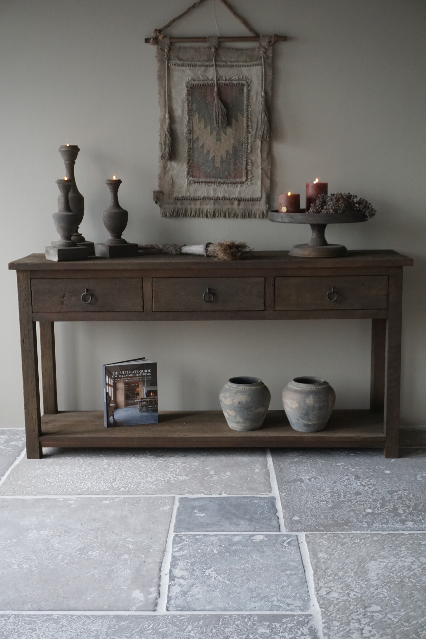 Rene Houtman Sidetable | Oud Hout | 3 Lades | H90,5 x B175 x D45 cm