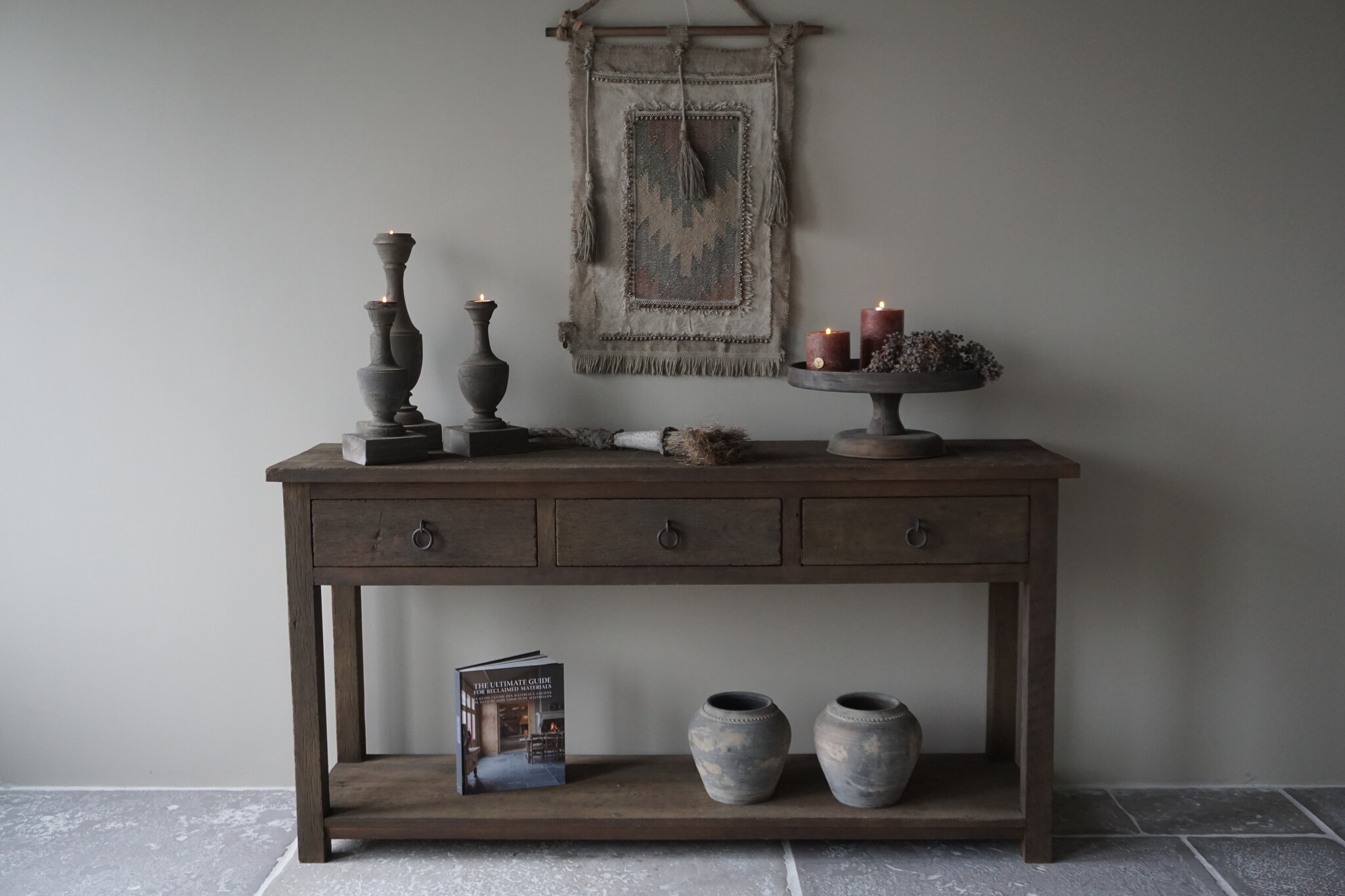Rene Houtman Sidetable | Oud Hout | 3 Lades | H90,5 x B175 x D45 cm