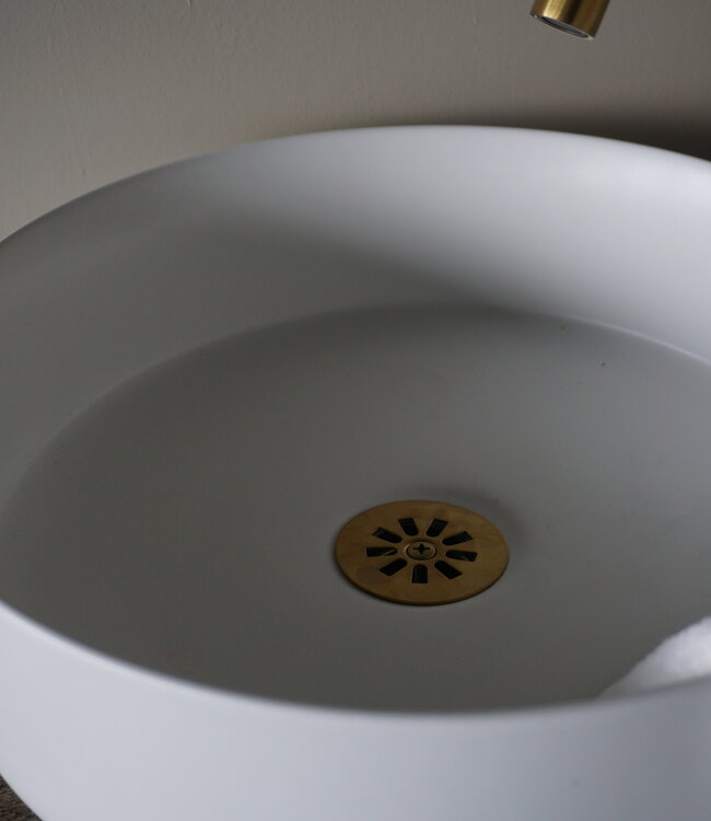 Differnz Afvoerplug – Mat goud 64 mm