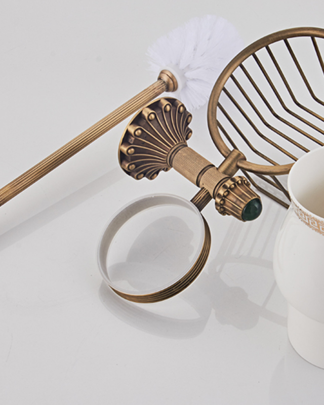 Rene Houtman Wc Borstel + Houder | Inclusief Rolhouder | Brons