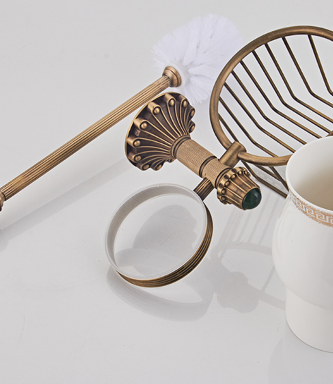 Rene Houtman Wc Borstel + Houder | Inclusief Rolhouder | Brons