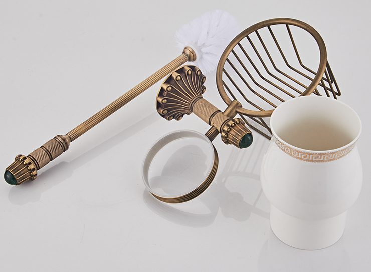 Rene Houtman Wc Borstel + Houder | Inclusief Rolhouder | Brons