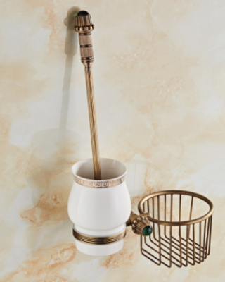 Rene Houtman Wc Borstel + Houder | Inclusief Rolhouder | Brons
