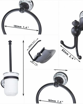 Rene Houtman Badkamer Accessoires | Set van 5 | Olie Brons