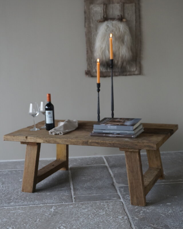 Rene Houtman Salontafel Rough | A-poot | Naturel | Kies Maat